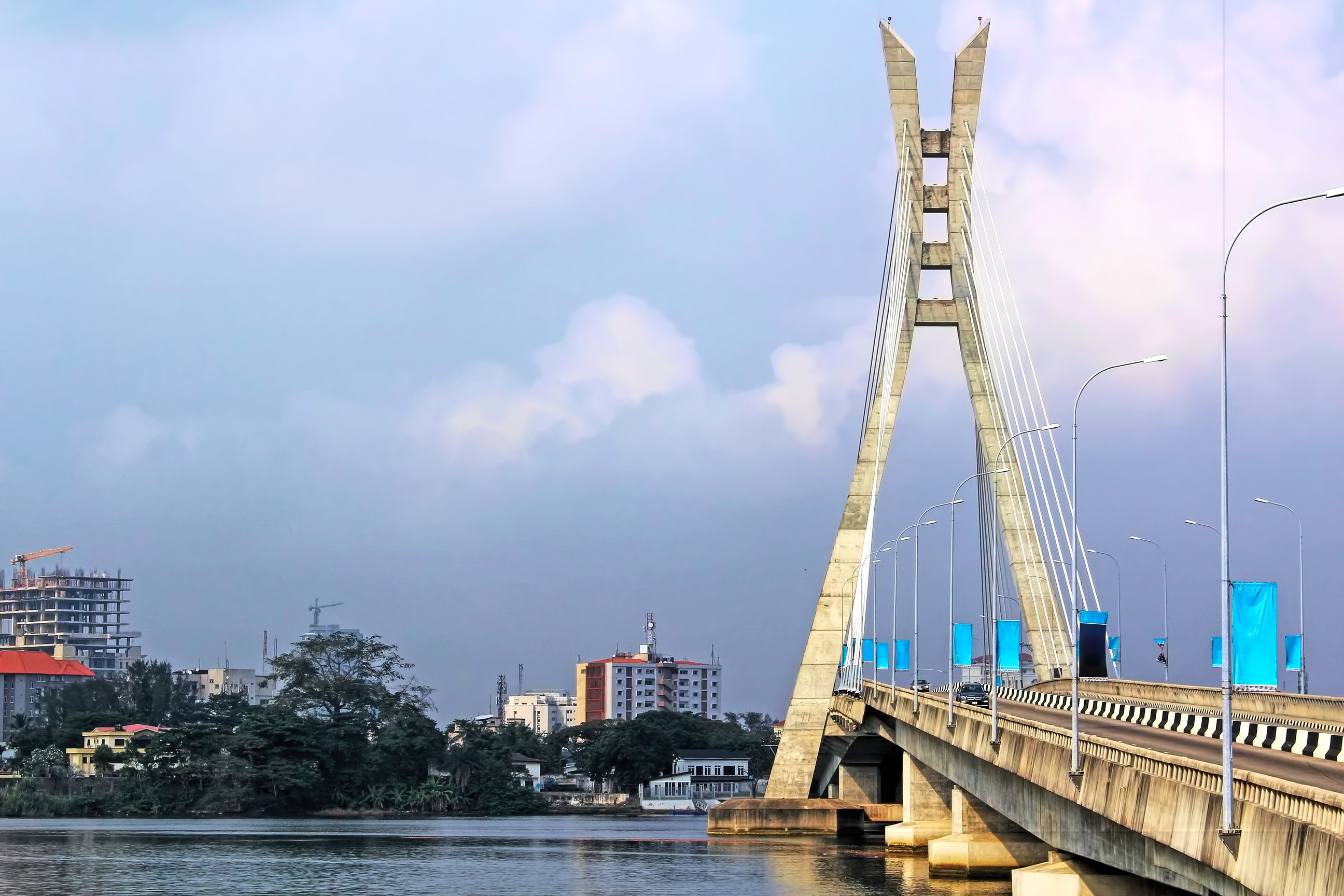 Lagos, Nigeria; Lekki-Ikoyi Bridge - Lagos Landmark - Infrastructure and Urban Transportation